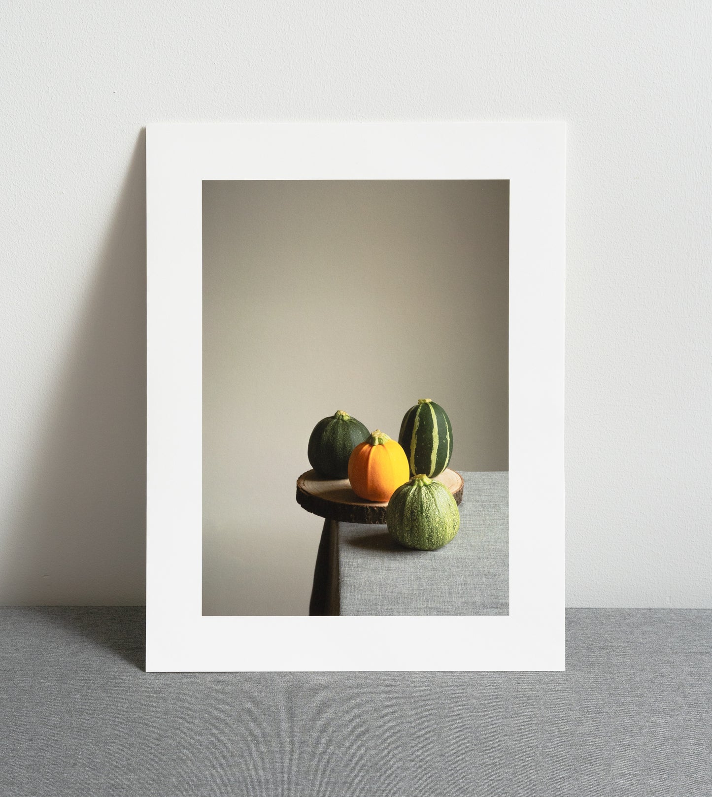 Courgette Family, fine art photography print by Krati, food still-life on Hahnemühle Photo Rag Pearl Paper