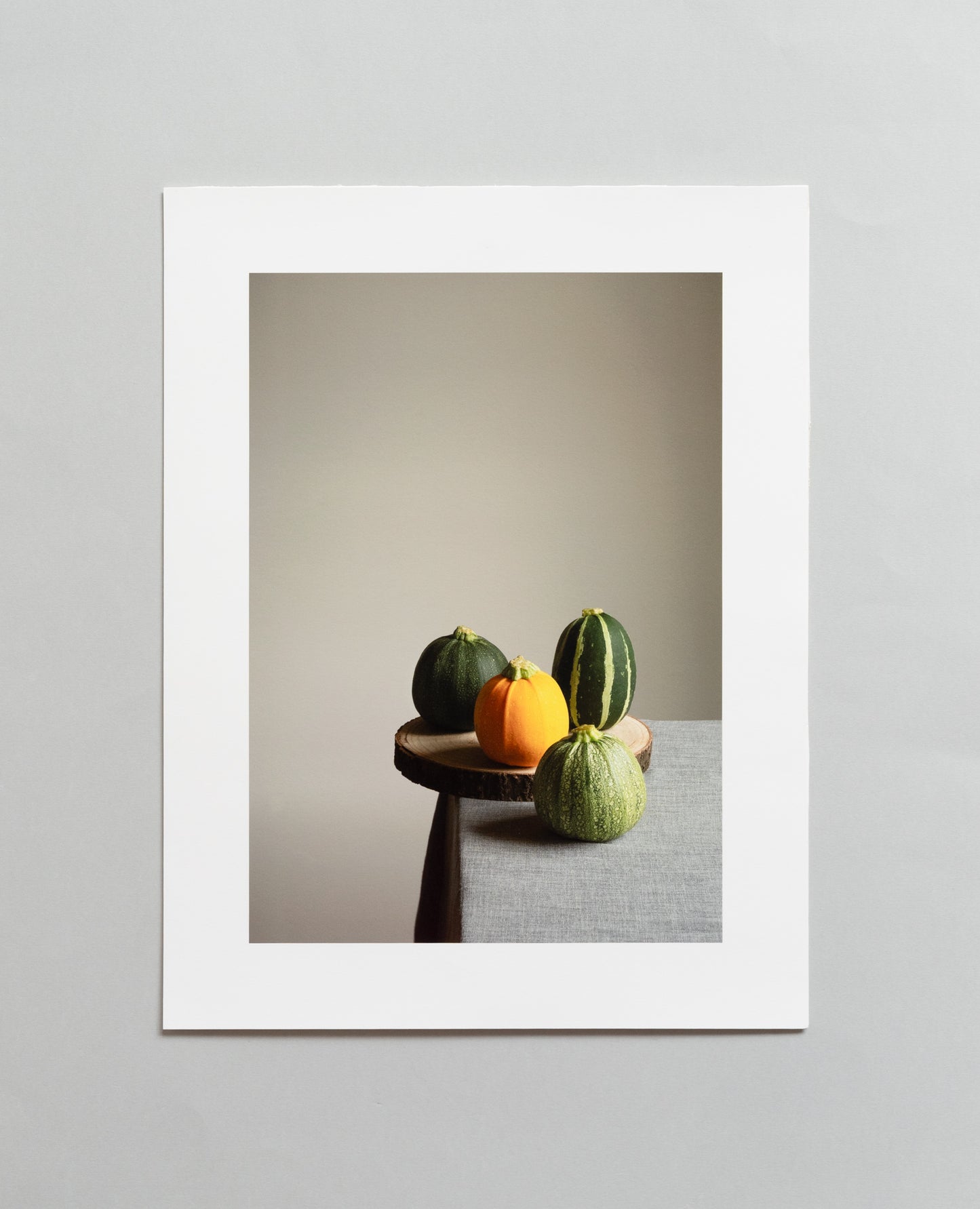 Courgette Family, fine art photography print by Krati, food still-life on Hahnemühle Photo Rag Pearl Paper