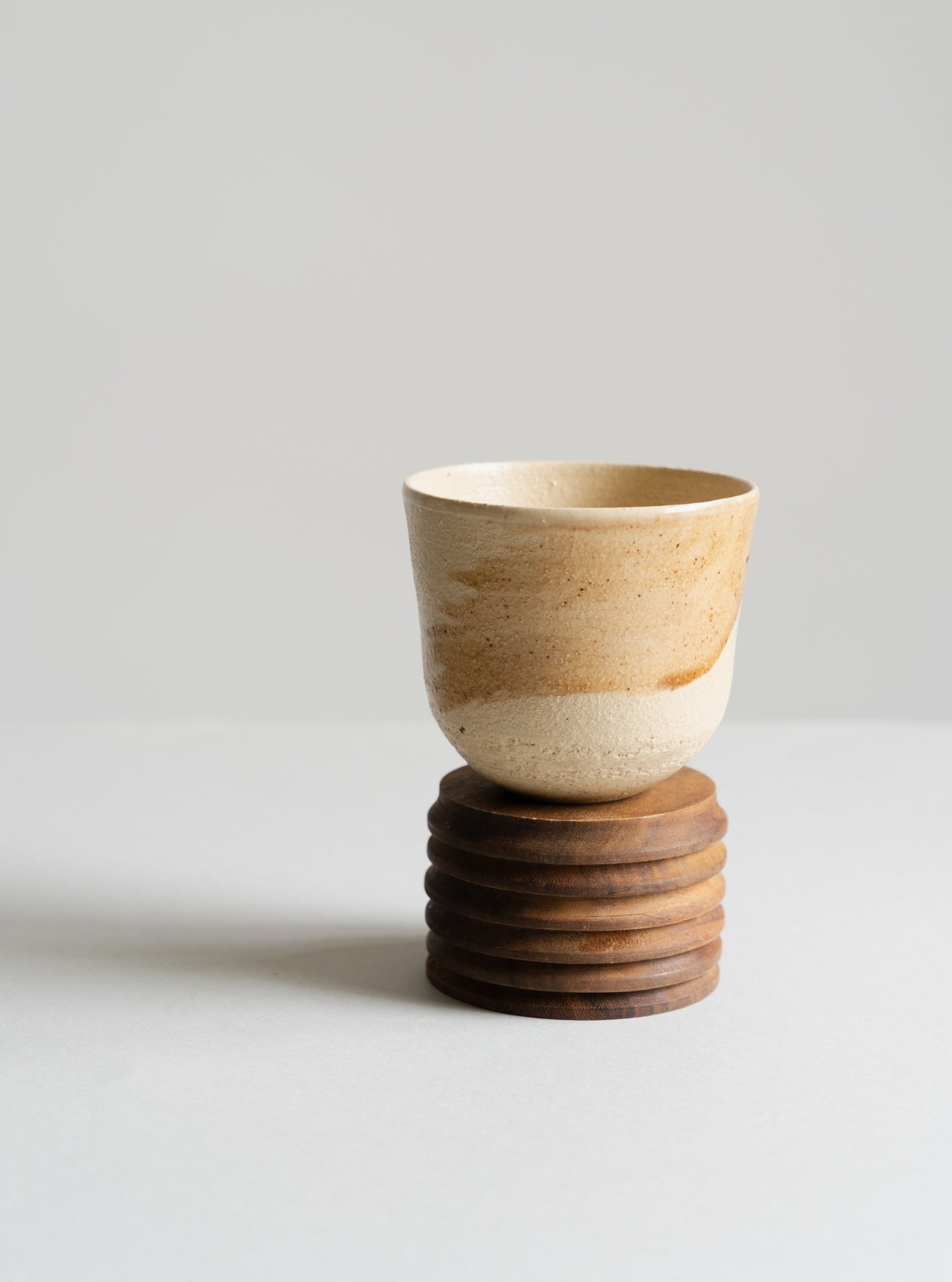 Handmade Coffee & Tea Cup, beige with texture, 200 ml