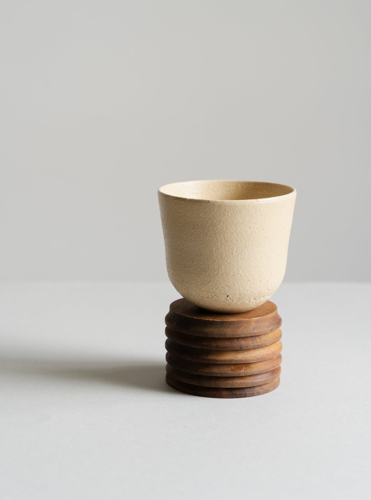 Handmade Coffee & Tea Cup, beige with texture, 200 ml