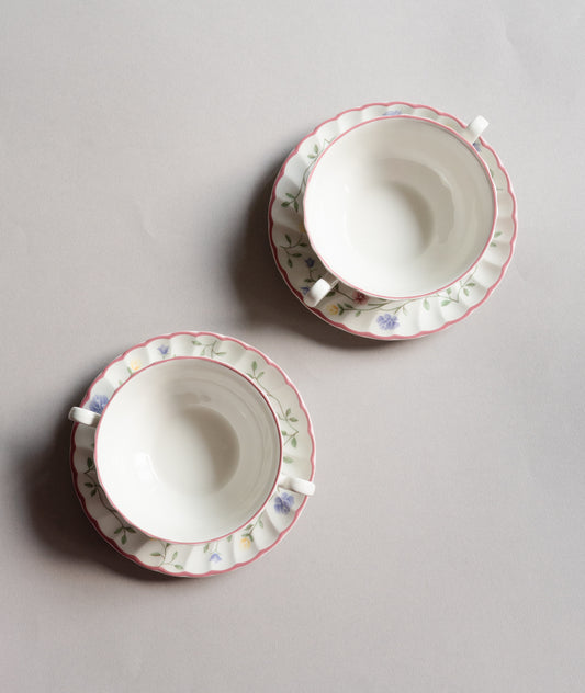 Vintage soepkom met schotel