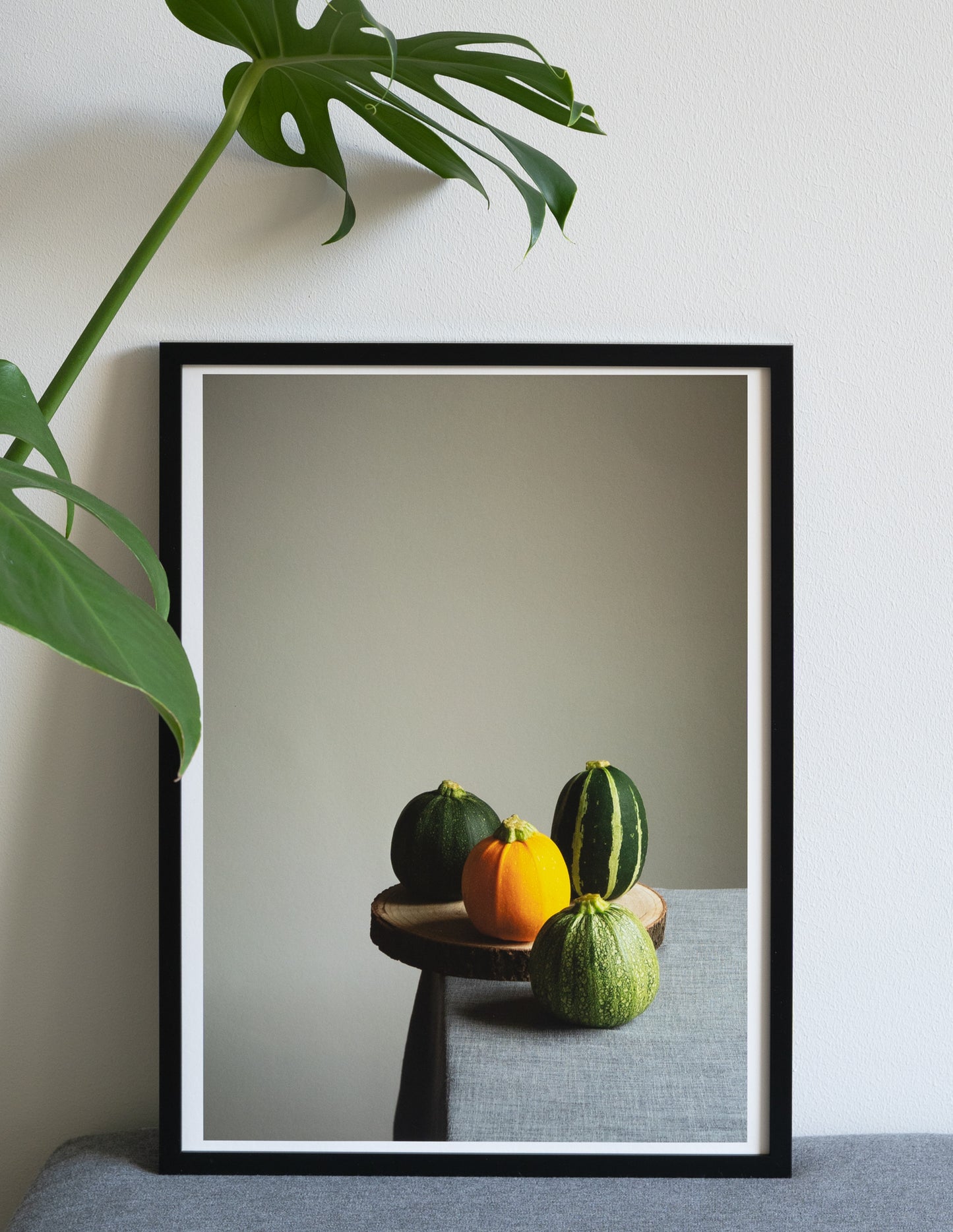Courgette Family, fine art photography print by Krati, food still-life on Hahnemühle Photo Rag Pearl Paper