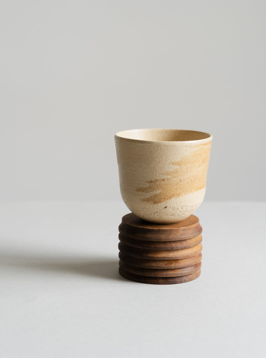 Handmade Coffee & Tea Cup, beige with texture, 200 ml