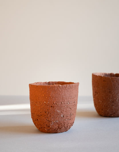 Handmade ceramic cup, earthy terracotta colour, 150 ml