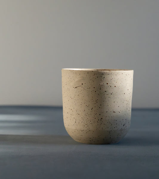Handmade coffee beaker, light beige, 150 ml